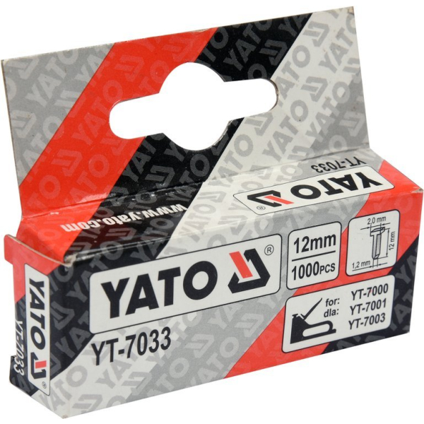 Cuie pentru Capsator 12mm, 1000Buc Yato YT-7033