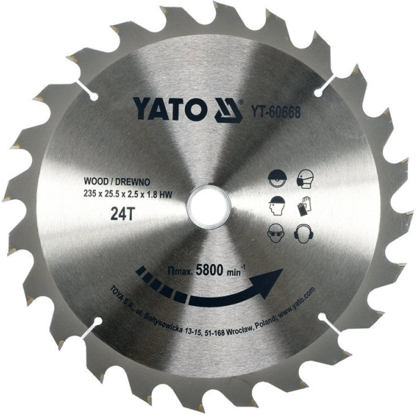 Disc Circular 235X24X25.5mm Yato YT-60668