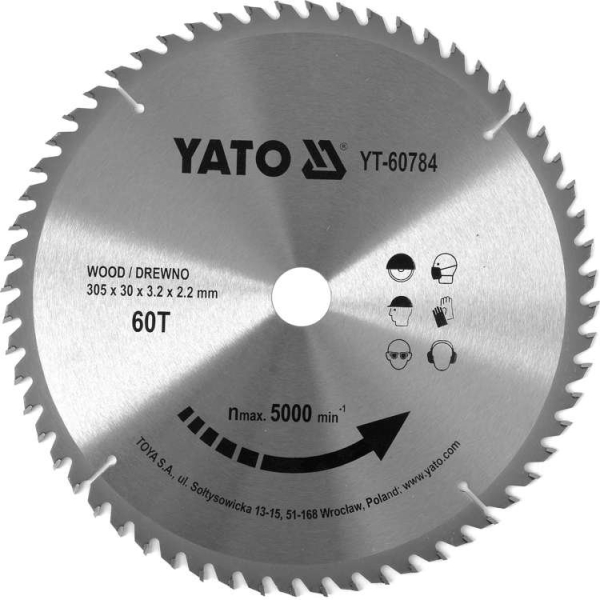 Disc Circular Pentru Lemn 305X60Tx30mm Yato YT-60784