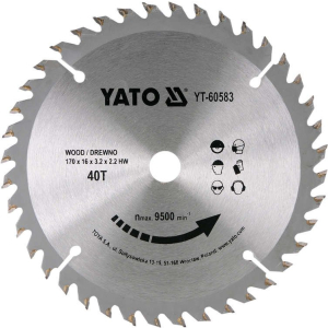 Disc Circular pentru Lemn,170X16X2,2mm Yato YT-60583