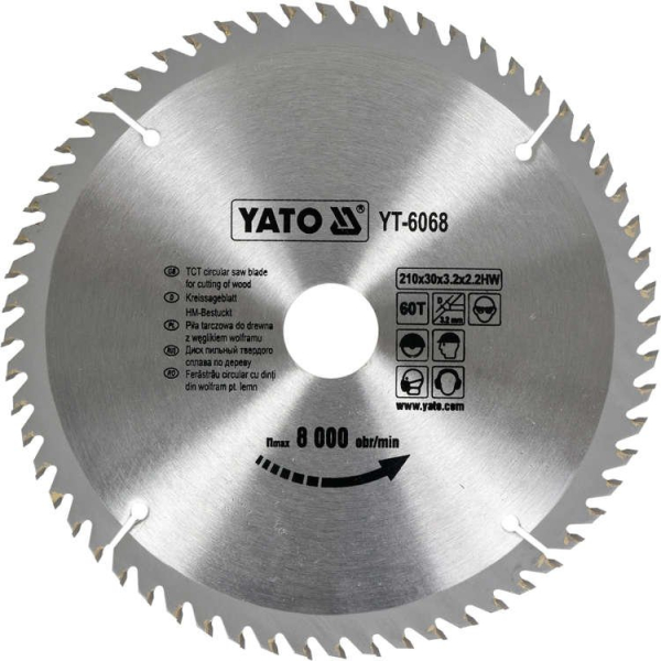 Disc Circular Wolfram Lemn 210mm Yato YT-6068