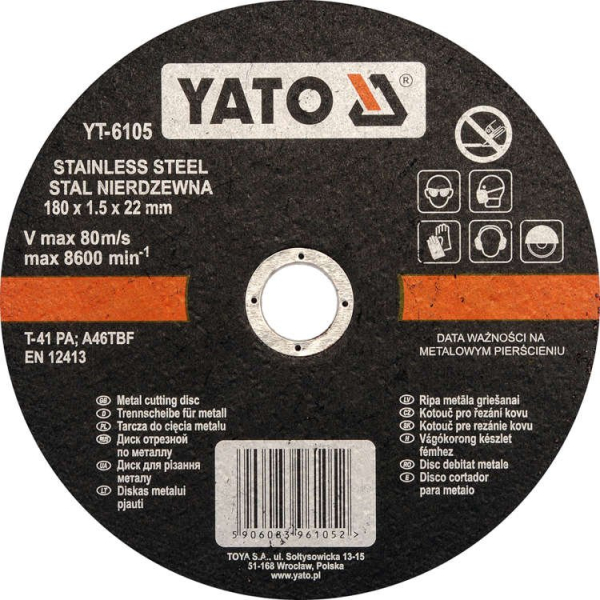 Disc Debitat 180X1.5X22mm Yato YT-6105