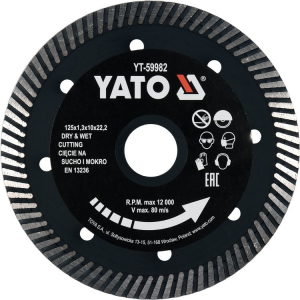 Disc Diamantat, 125 X 22.2 X 1.3 mm Yato YT-59982