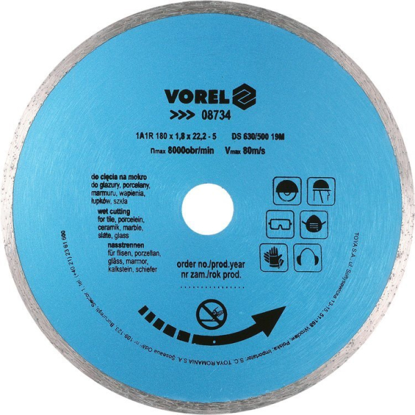 Disc Diamantat 180 mm Vorel 8734