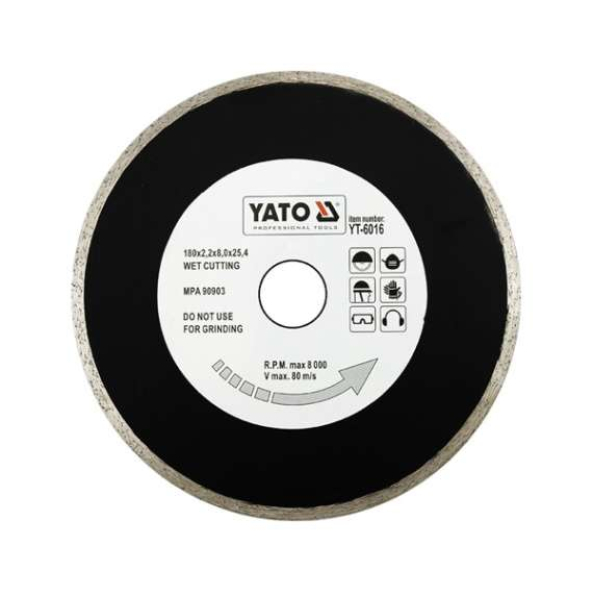 Disc Diamantat 180mm Ceramica,Sticla Yato YT-6016