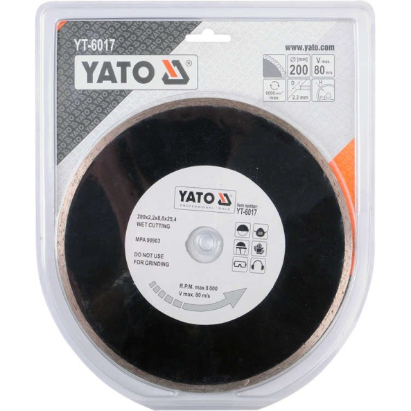 Disc Diamantat Continuu 200X25.4X2.2mm Yato YT-6017