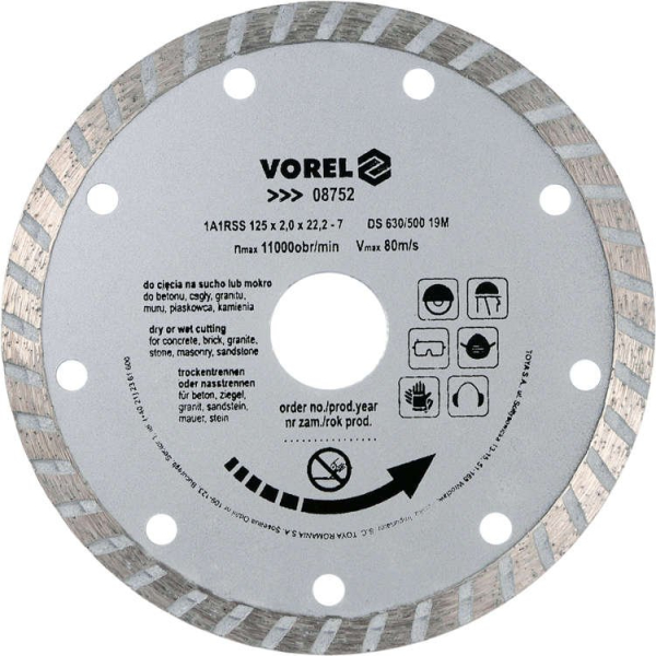 Disc Diamantat Turbo 125 mm Vorel 8752
