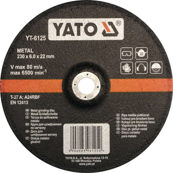Disc Slefuit Metal 230X22X6mm Yato YT-6125