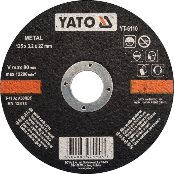 Disc Taiat Metal 125X3.2X22mm Yato YT-6110
