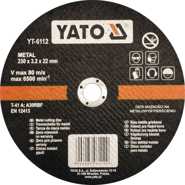 Disc Taiat Metal 230X3.2X22mm Yato YT-6112