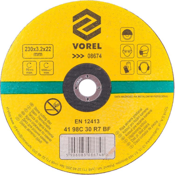 Disc Taiat Piatra 230X3,2X22 mm Vorel 8674