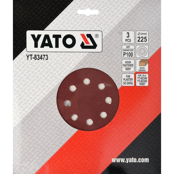 Discuri Abrazive pentru Pereti 225mm P100 Yato YT-83473