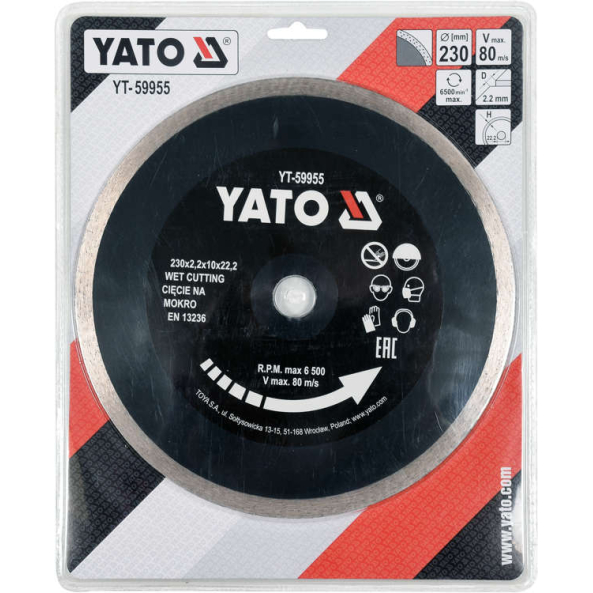 Lama Diamond 230mm Pentru Ceramica Yato YT-59955
